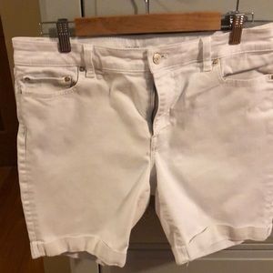 Talbots petite white jean shorts